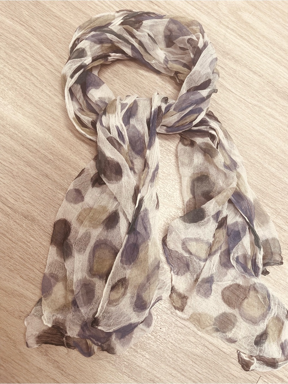 Lightweight Beige and Taupe Printed Scarf